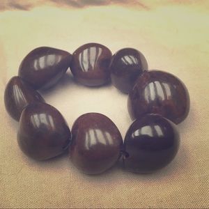 Chunky brown seed bracelet