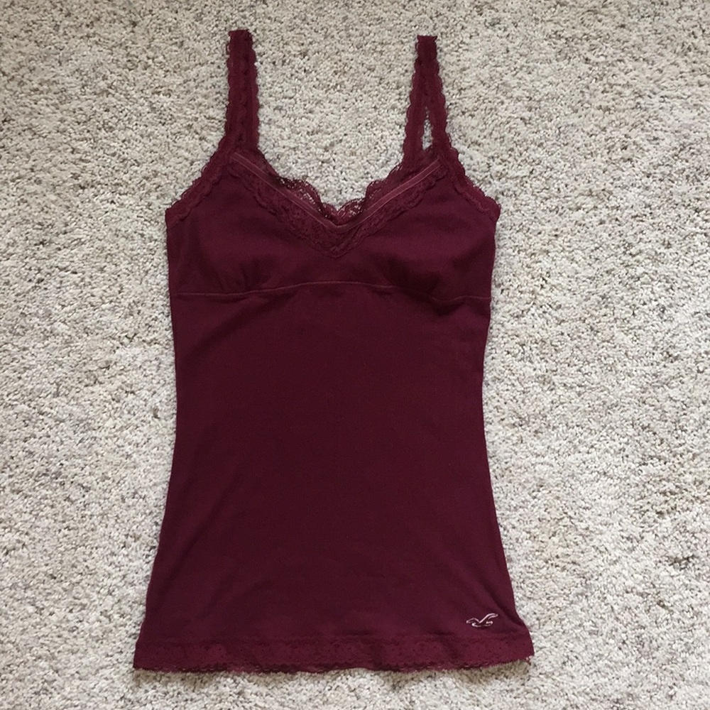 Hollister burgundy lace cami