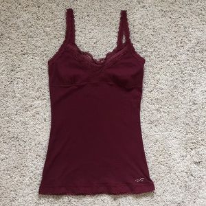 Hollister burgundy lace cami