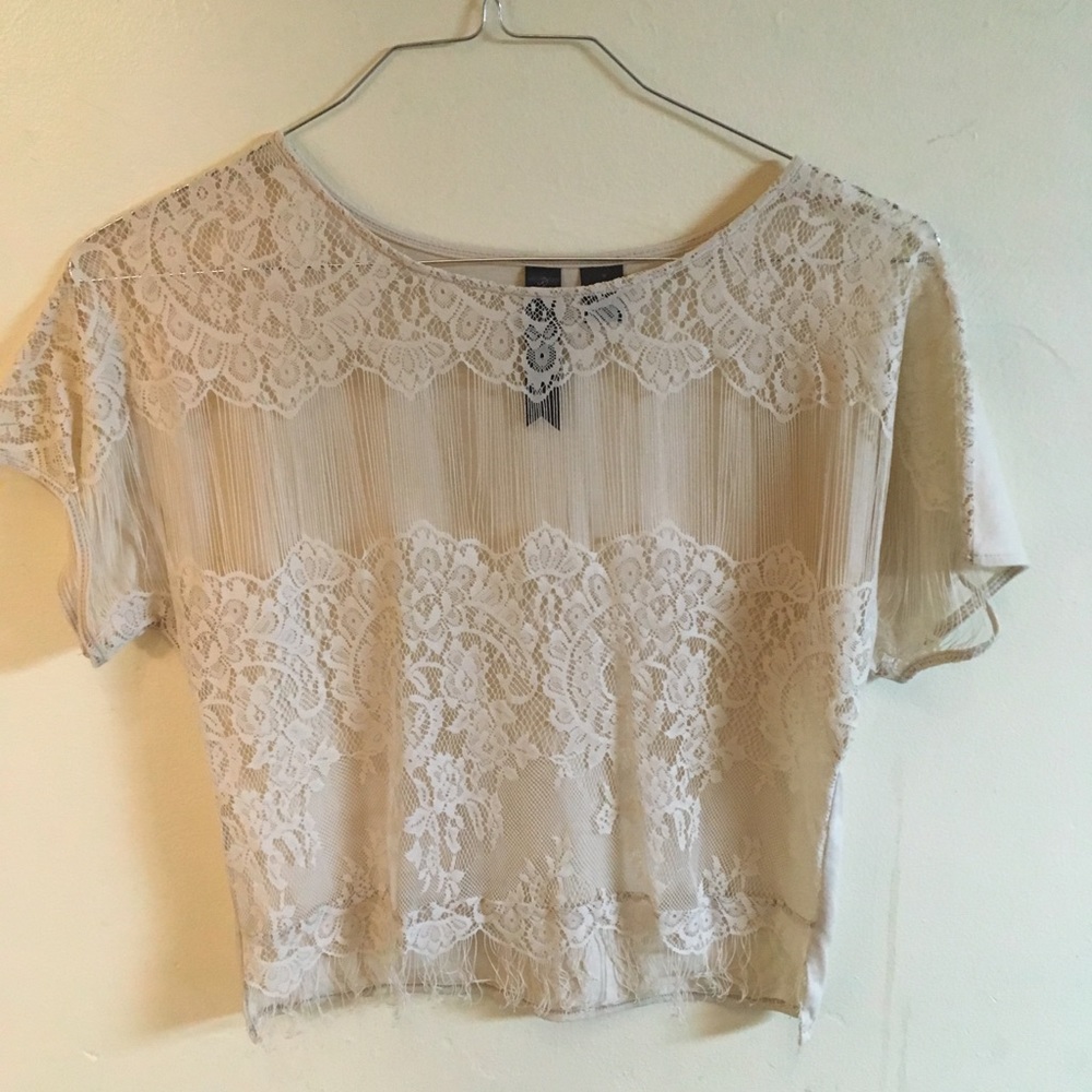 Tan lace shirt