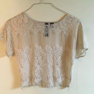 Tan lace shirt