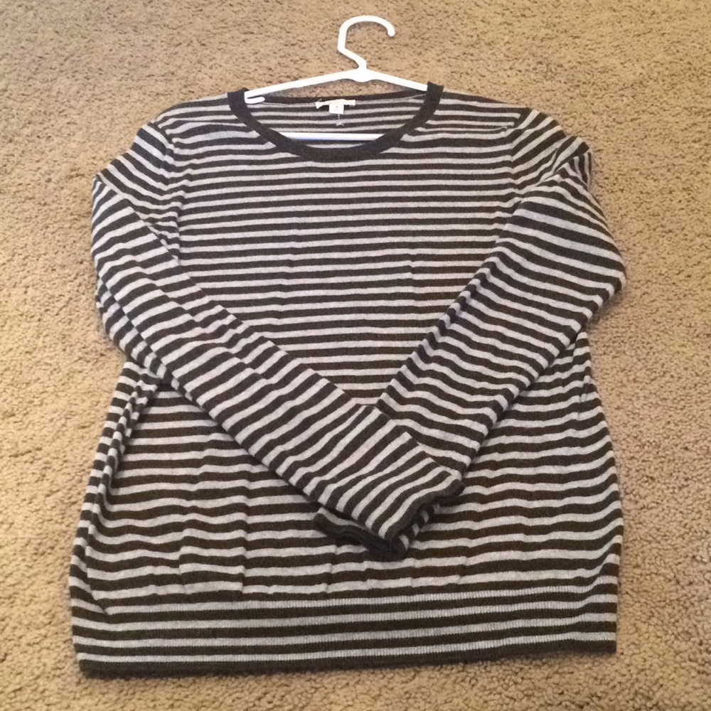 Striped 2 shades of gray sweater