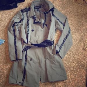 Fun and functional trench with leather detailing