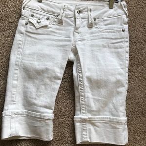 True Religion Size 25 white jean shorts