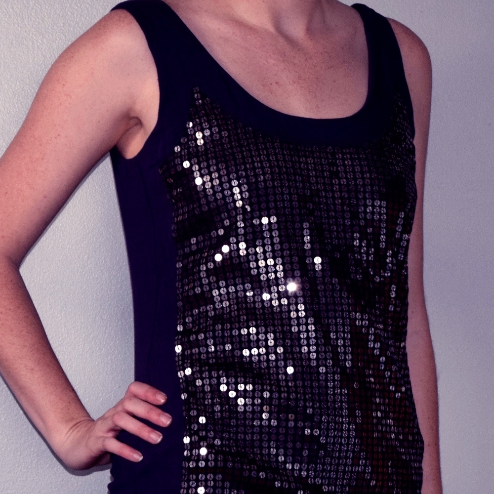 Navy Sequin Dress