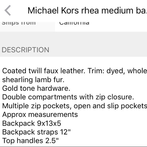 Michael Kors Backpack - Picture 2 of 3