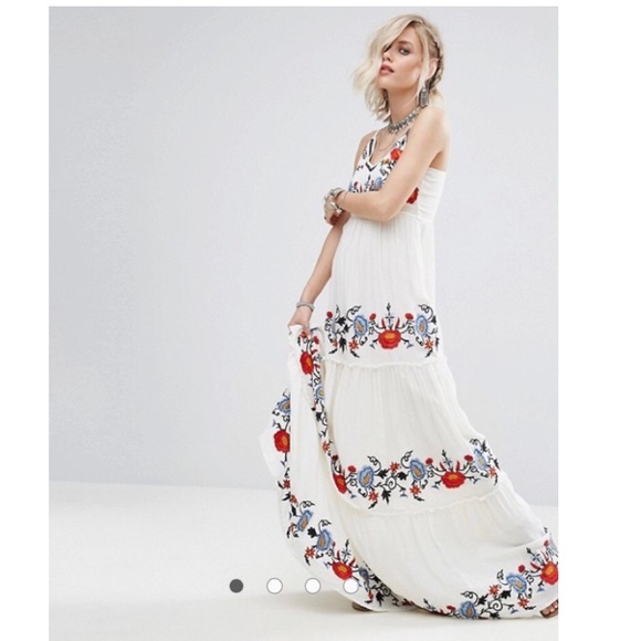 white floral embroidered maxi dress