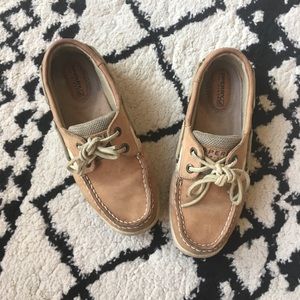 Sperry Top Sider, beige boat shoes, sz 5