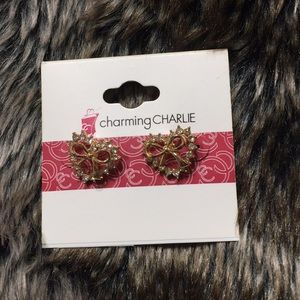 Charming Charlie Heart and Bow Earrings