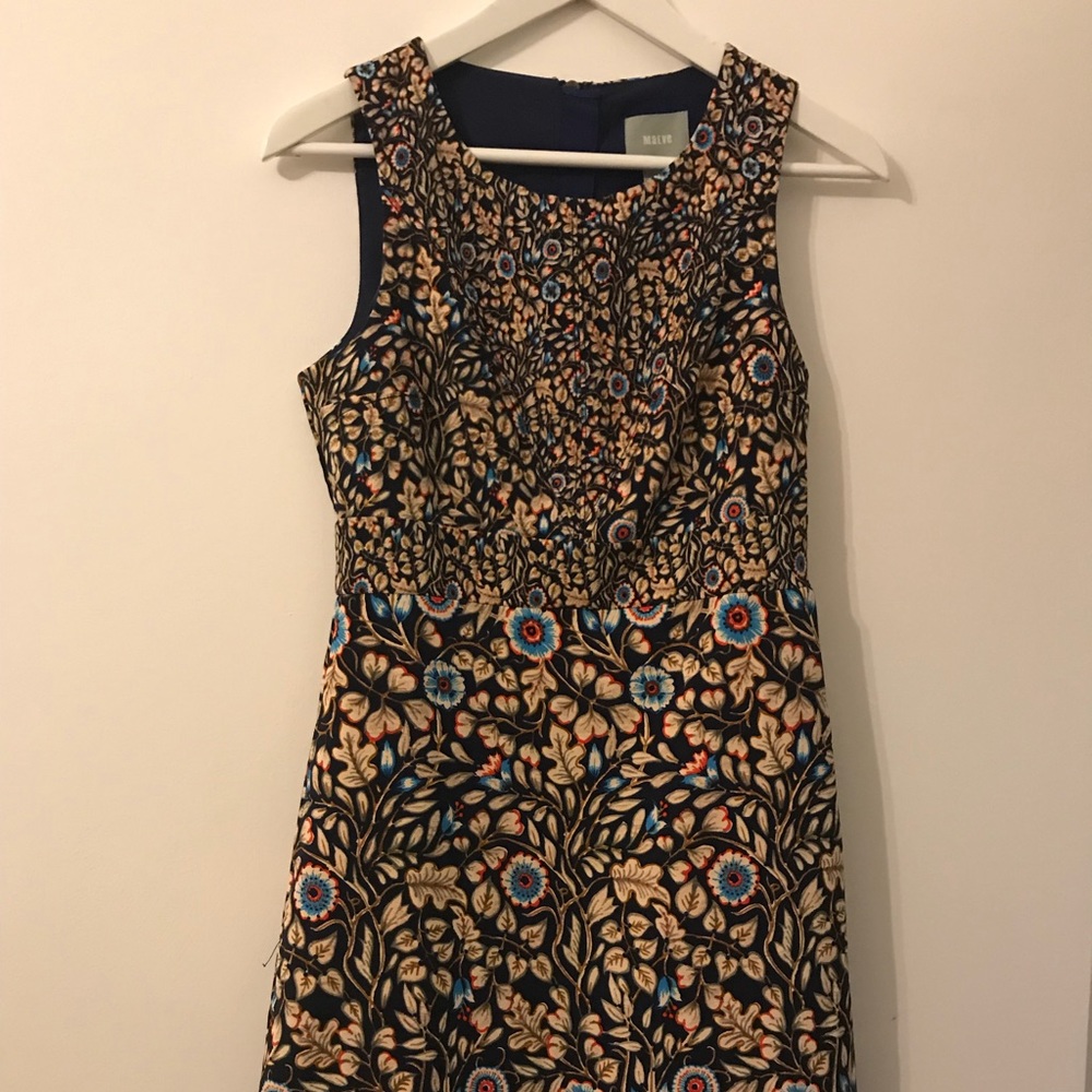 Anthropologie Maeve Navy Floral Dress XS