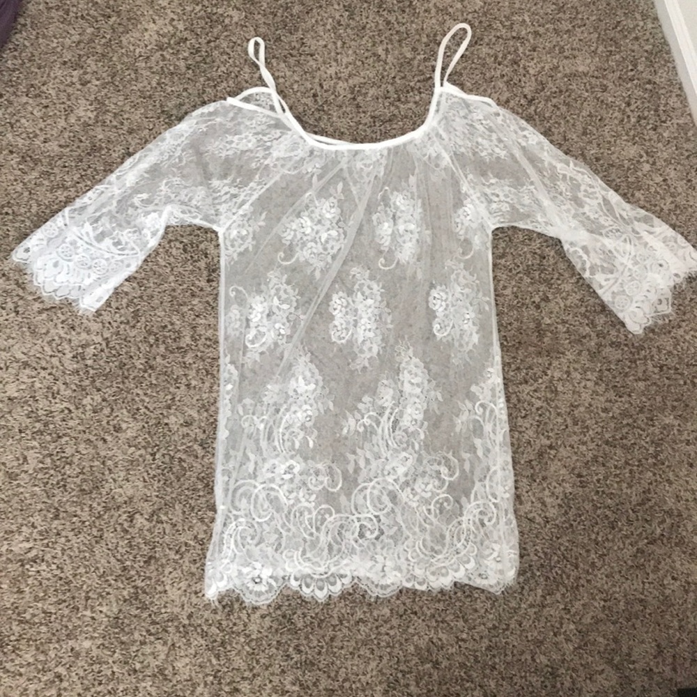 White Lace Swimsuit Coverup