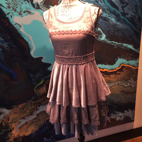 SOLD!!   Beautiful grey velvet dress - Picture 2 of 5