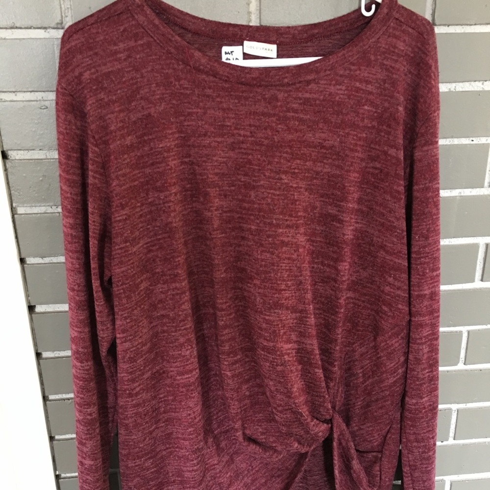 Maroon Long Sleeve Side Knot Shirt