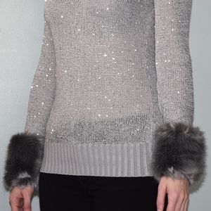 Fur Cuff Sweater