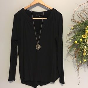 Cable & Gauge Long Sleeve Black Top