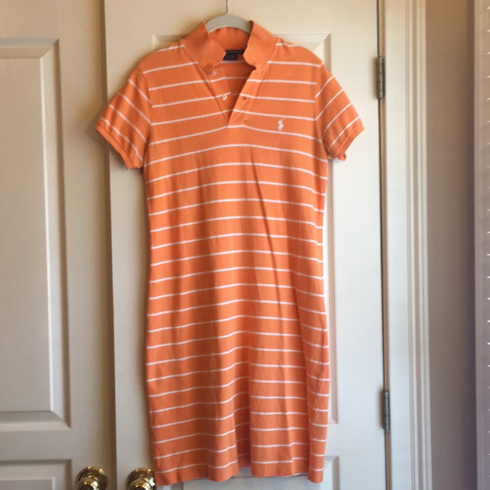 Orange and White Stripe Polo Dress