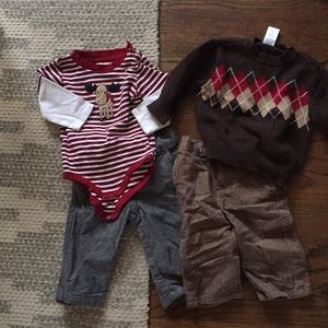 Gymboree 6-12 months sweater pants bodysuit boys
