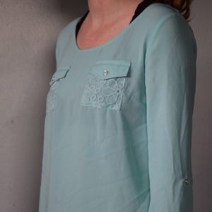 Blue long sleeve blouse