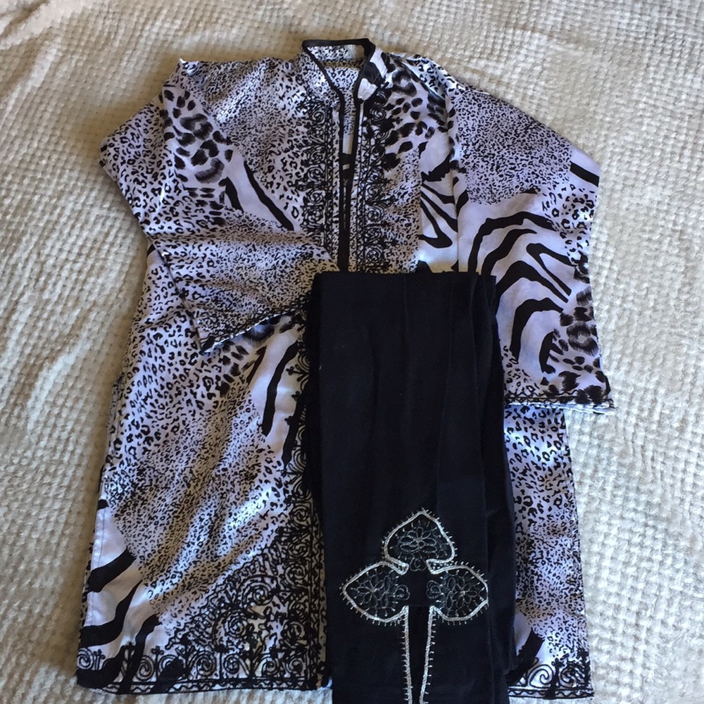 Pattern zebra silk salwar kameez .