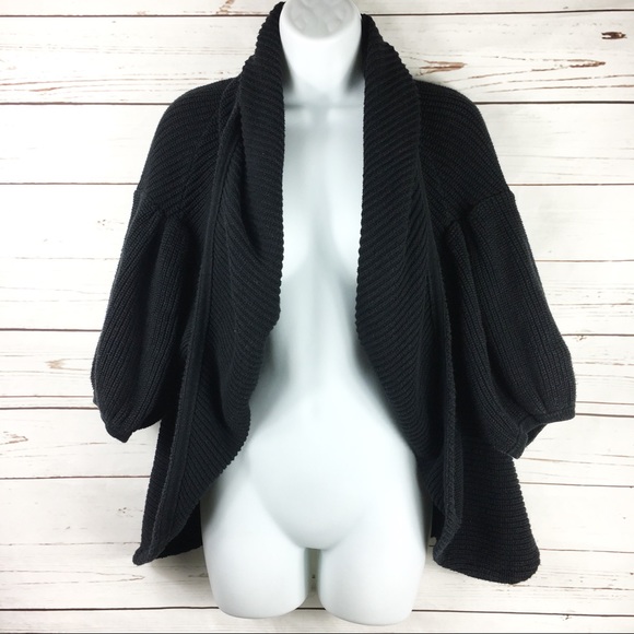 Anthropologie Sweaters - Moth | Anthropologie Black Ribbed Open Cardigan