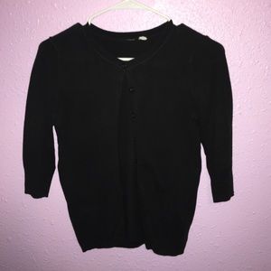 3/4 sleeve black sweater