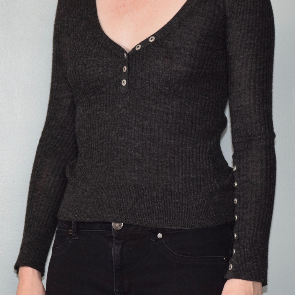 Gray Free People Sweater