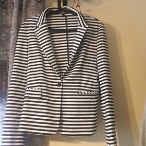 Black and white blazer