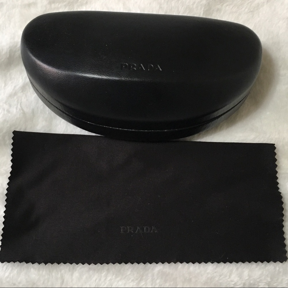 Authentic Prada Sunglasses case w/microfiber cloth
