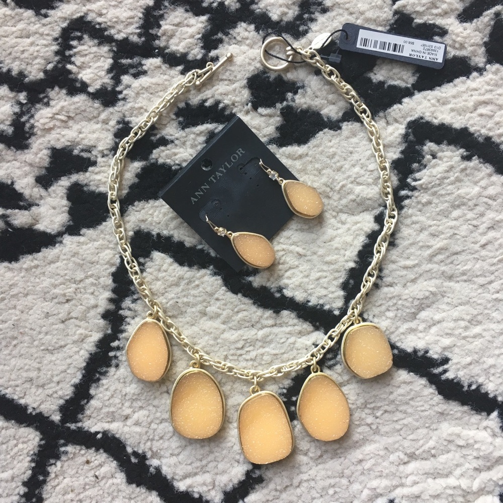 Ann Taylor earrings + necklace set