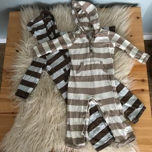 One piece hoodie pajamas