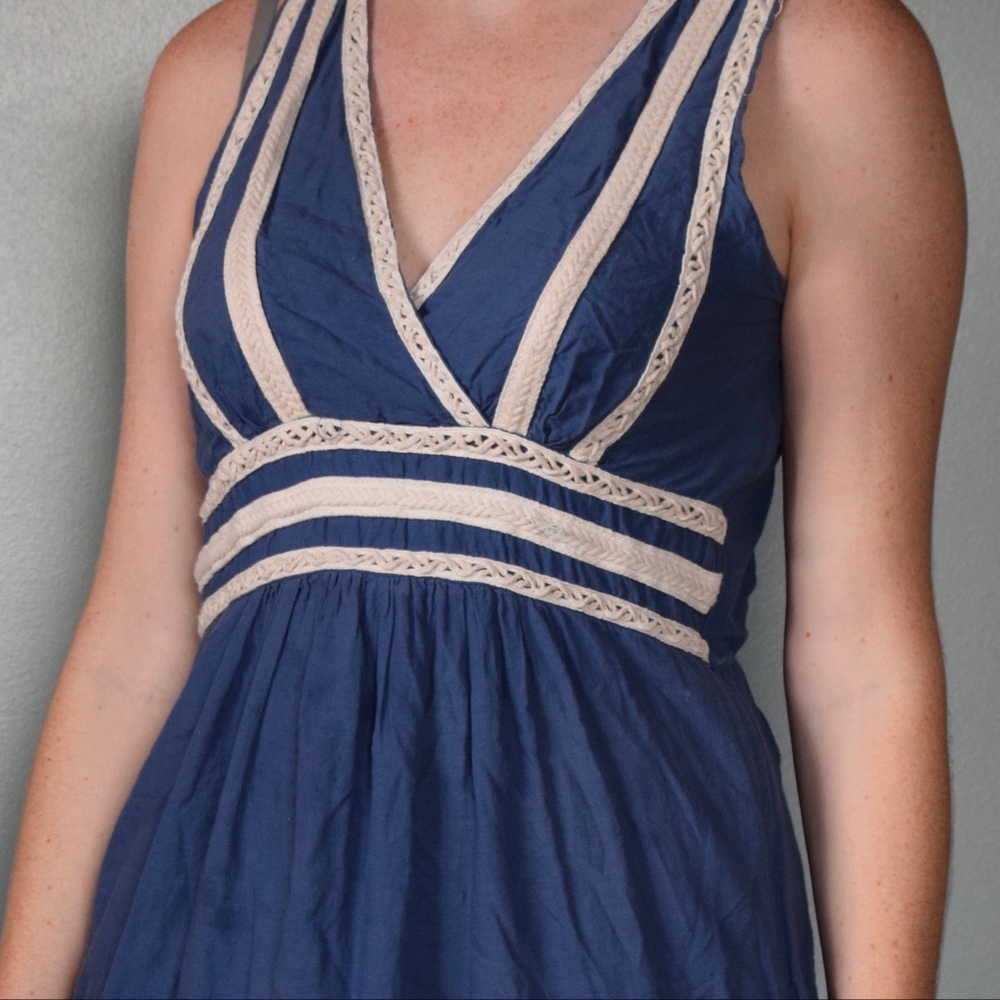 Blue dress with crochet