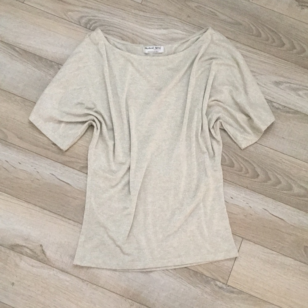 Michael Stars champagne tan silver top one size