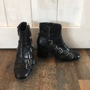 Black Topshop block heel boots size 38