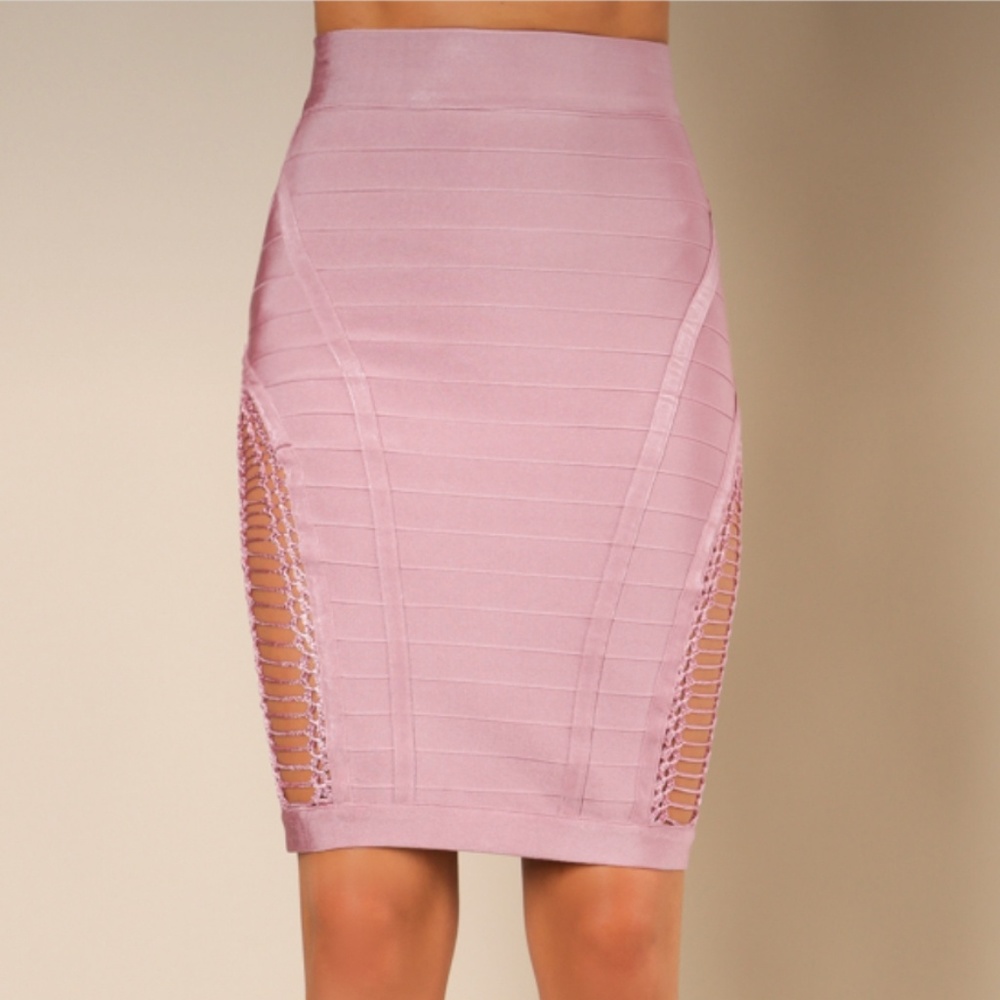 Pink Bandage Pencil Skirt