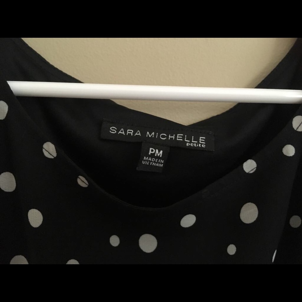 Black polka dot top. - Picture 2 of 3