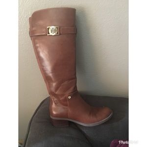 Tommy Hilfiger Brown wide calf Riding Boots