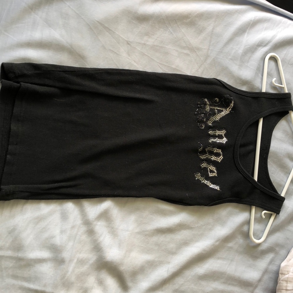 Angel Tank Top w/wings all bling rhinestones