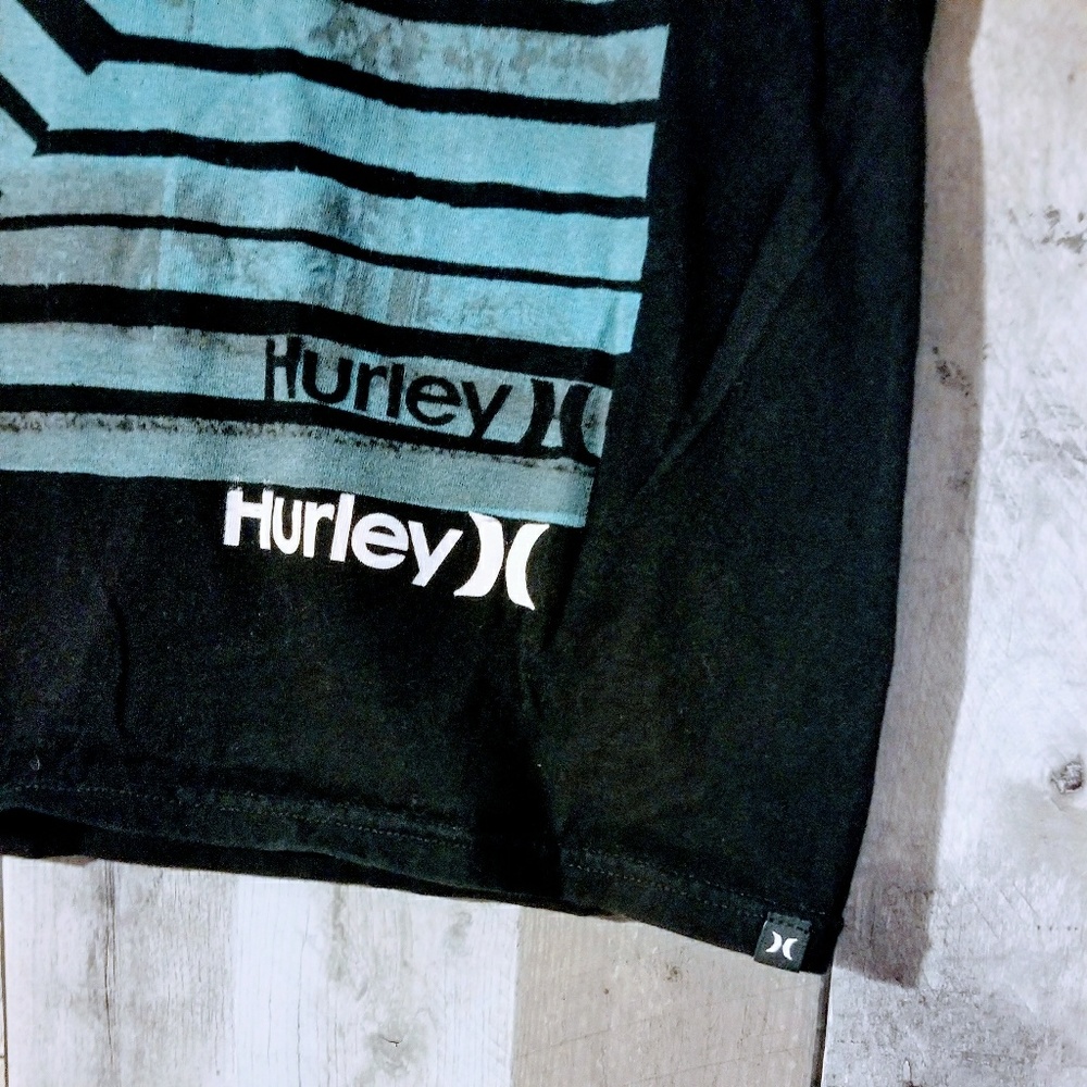 Hurley Black Graphic Short Sleeve Tee 100% Cotton - Picture 2 of 4