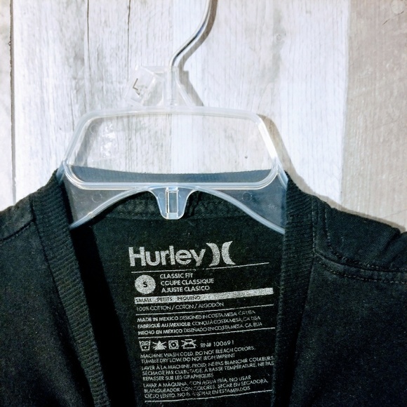 Hurley Black Graphic Short Sleeve Tee 100% Cotton - Picture 3 of 4