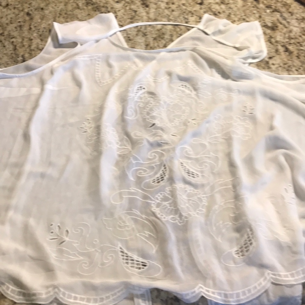 White lace shirt