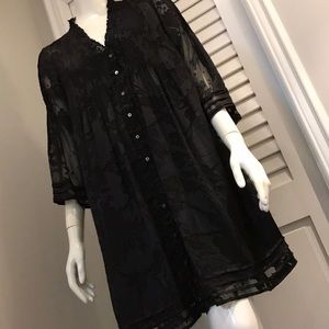 DVF Layla burnout silk tunic 2 black