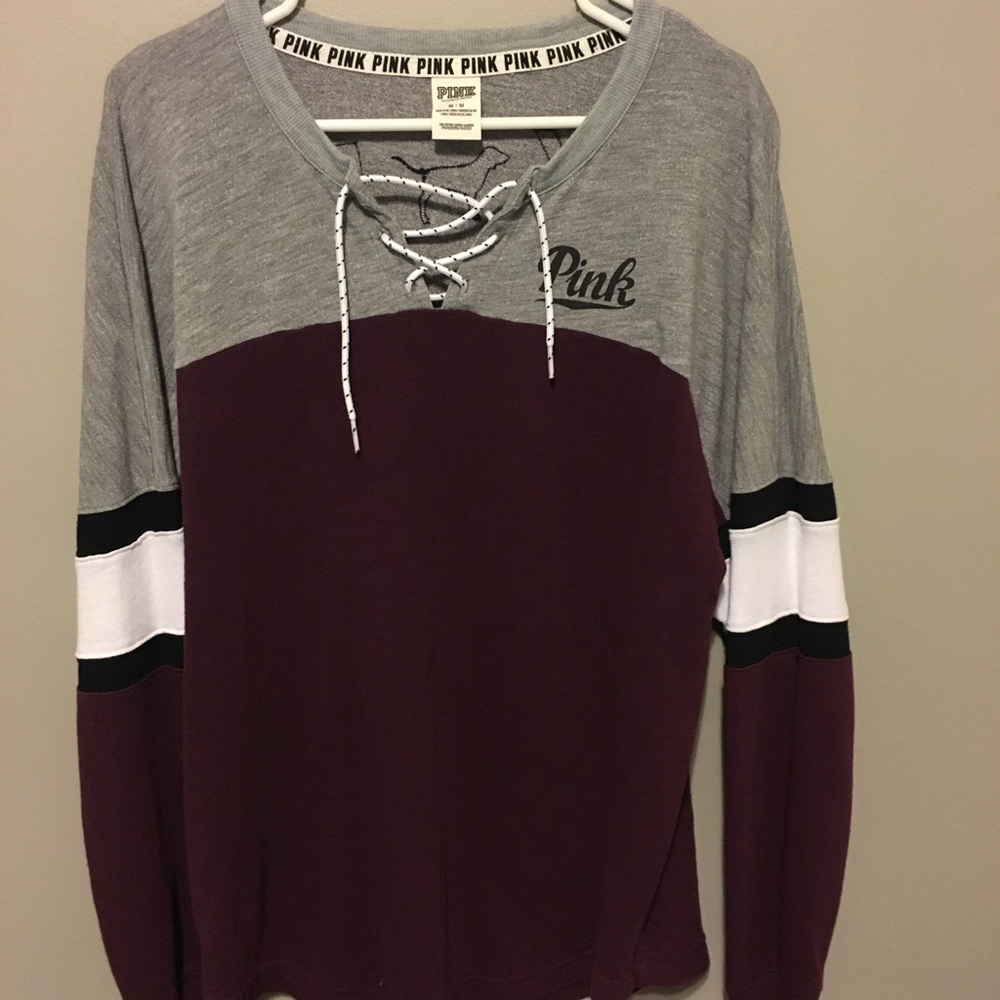 victoria’s secret pink hockey long sleeve