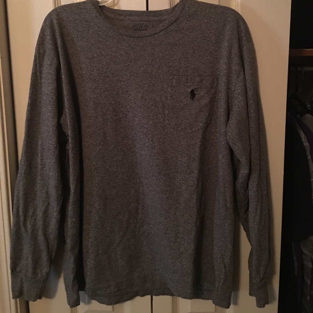 Grey Polo Long Sleeve Shirt