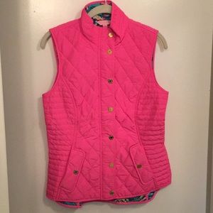 Pink Lilly Pulitzer puffer vest