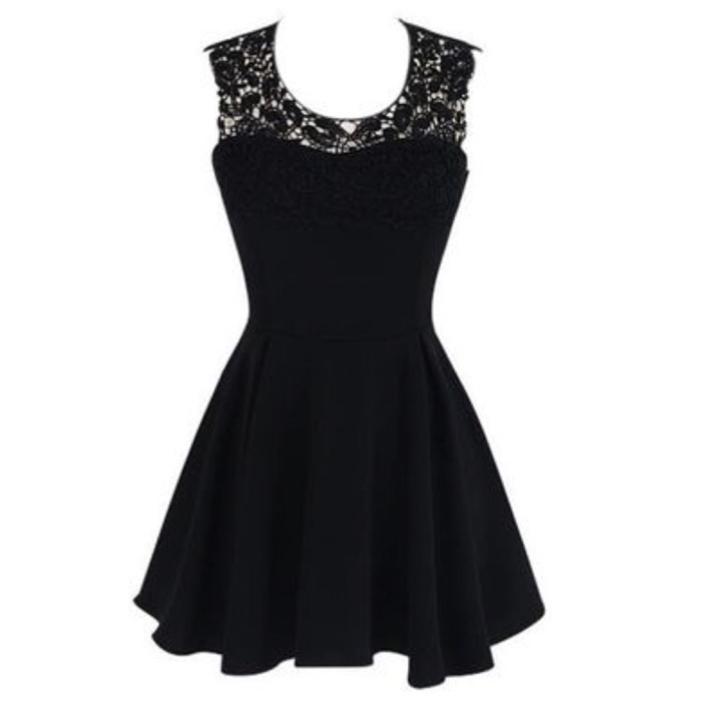 Yellow Lace Halter Mini Dress