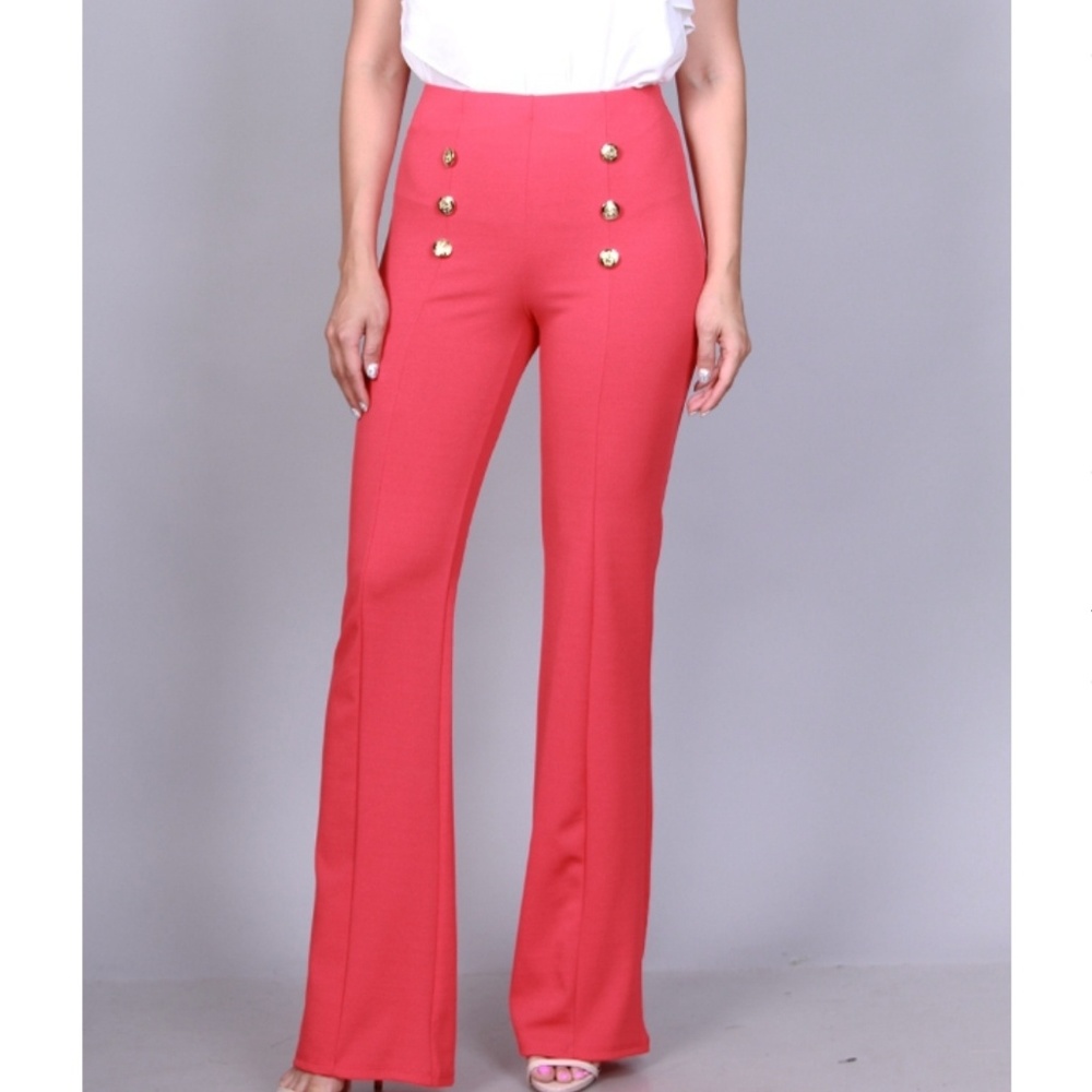 Flare leg Coral sailor pants