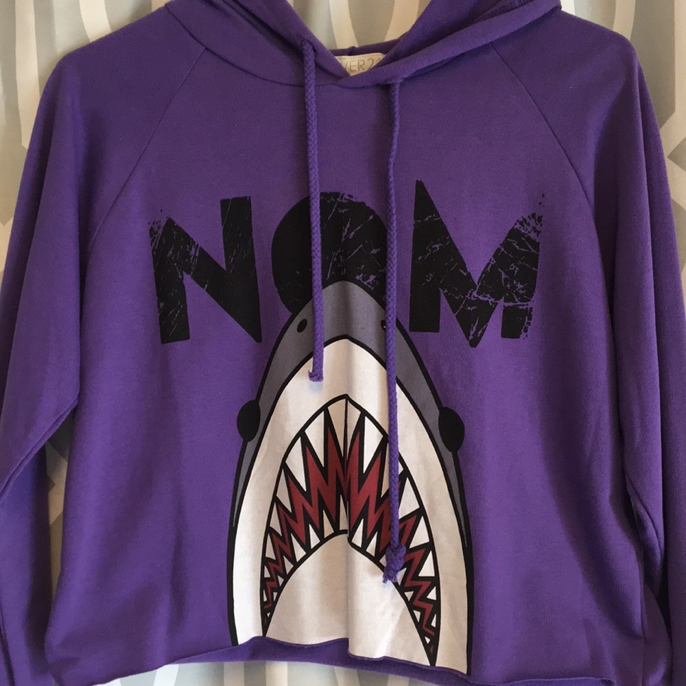 F21 Cropped Shark Hoodie