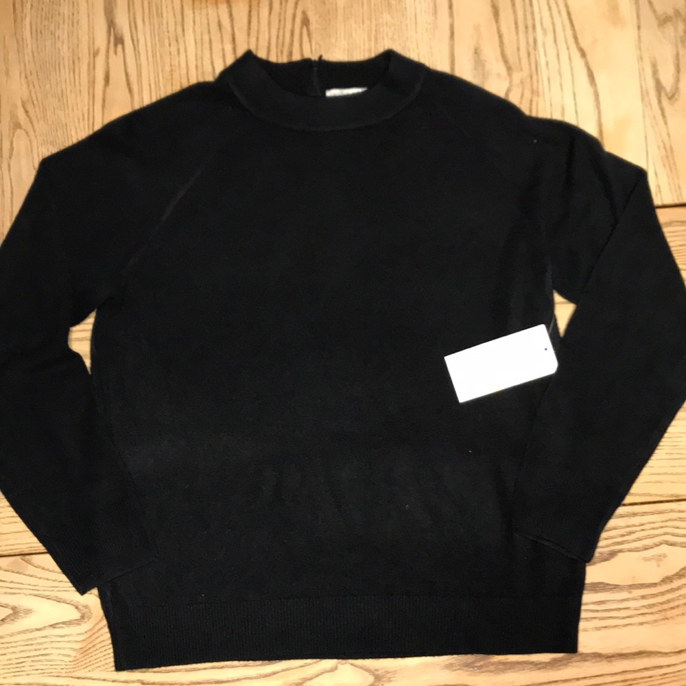 NWT Mock Neck Zip Back Pullover Sweater Raglan