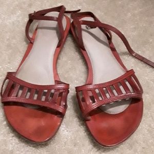 Red Leather Sandals