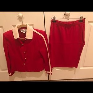 St John red two piece suite Size 2.